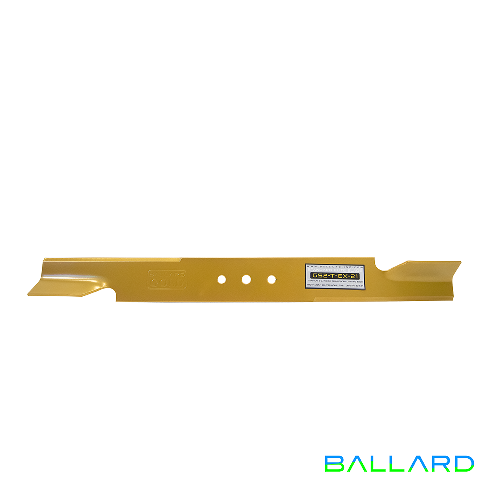 MID-LIFT Mower Blade:  20 7/8" Long,  2.25" Wide, 7/16" Center Hole (w/ Guide Holes), Thickness- .140" (One Blade System) image number null